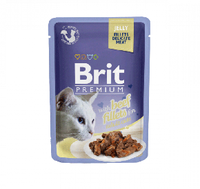BRIT POUCH JELLY FILLETS WITH BEEF 85 g