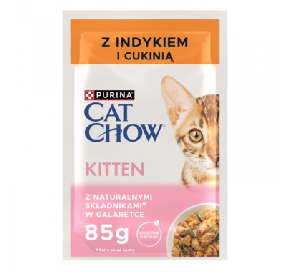 Purina Cat Chow Kitten, indyk/cukinia w galaretce