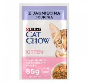 Purina Cat Chow Kitten, jagnięcina/cukinia w sosie