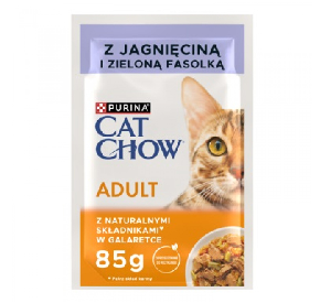 Purina Cat Chow Adult, jagnięcina/zielona fasolka w galaretce