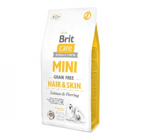 BRIT CARE MINI GRAIN FREE HAIR & SKIN bezzbożowa/rasy miniaturowe/skóra, sierść 400 g