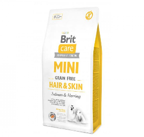 BRIT CARE MINI GRAIN FREE HAIR & SKIN bezzbożowa/rasy miniaturowe/skóra, sierść 2 kg
