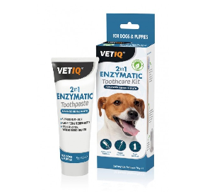 VETIQ 2in1 Denti-Care Zestaw Ochrona zębów Pasta dla psów i kotów 70 g + szczoteczka