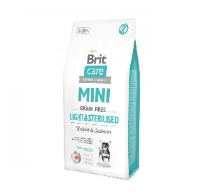 BRIT CARE MINI GRAIN FREE LIGHT & STERILISED bezzbożowa/rasy miniaturowe/nadwaga, sterylizacja 7 kg