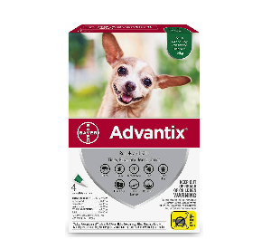 advantix Spot-on dla psów o masie ciała do 4 kg 4 pipety
