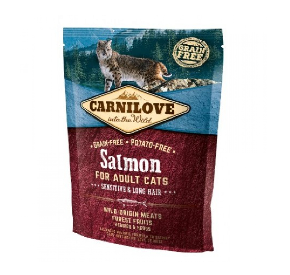 Carnilove Cat Salmon Sensitive & Long Hair bezzbożowa/łosoś/koty dorosłe, wrażliwe, długowłose 400 g