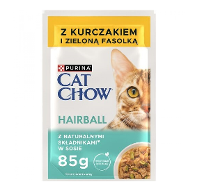 Purina Cat Chow Hairball, kurczak/zielona fasolka w sosie