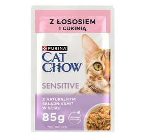 Purina Cat Chow Sensitive, łosoś/cukinia w sosie